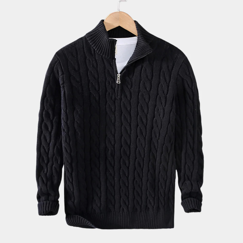 Cashmere Woven Quarter Zip